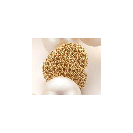 Perlen Kette mit Gold Knoten versteckter Verschluss