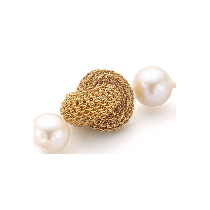 Perlen Kette mit Knoten Haken Verschluss