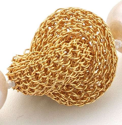 Perlen Kette mit Knoten Haken Verschluss