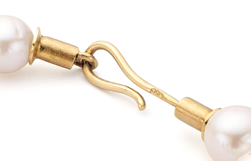 Perlen Kette mit Knoten Haken Verschluss