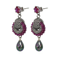 Knot earrings Rubies pearl