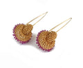 Knoten Ohrringe in Gelb Gold mit Rubinen
