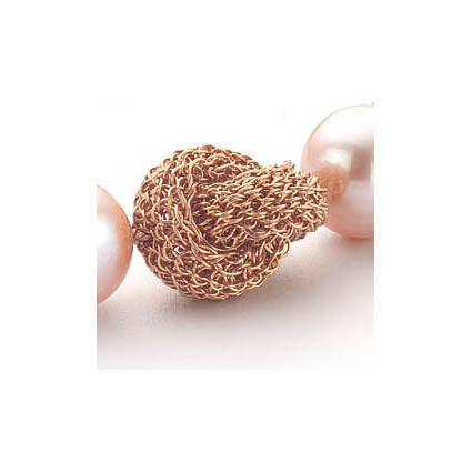 Rosé Perlen Kette mit Knoten