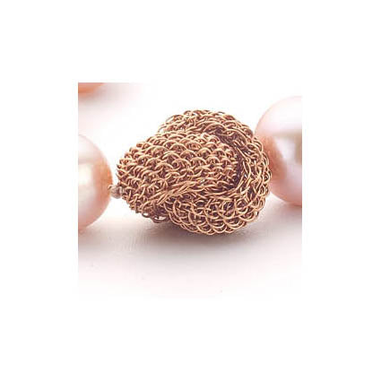 Rosé Perlen Kette mit Knoten