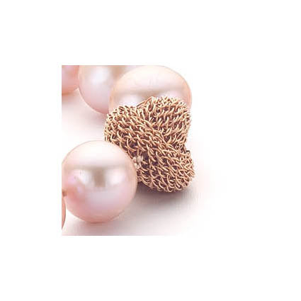 Rosé Perlen Kette mit Knoten