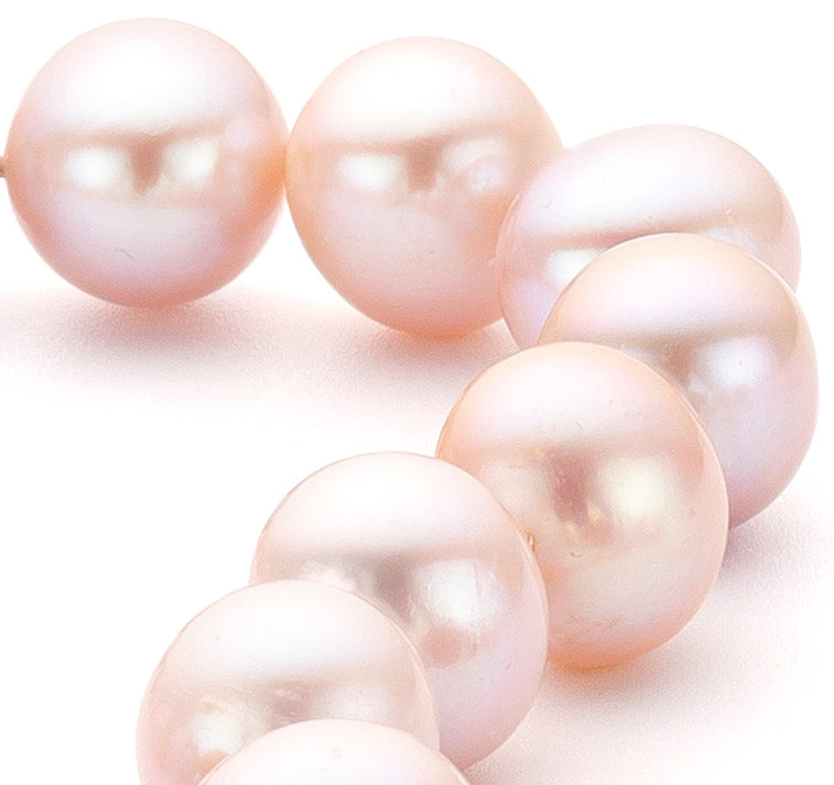 Rosé Perlen Kette mit Knoten