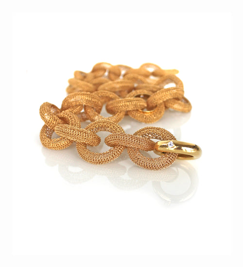 18K Link Halskette, Diamanten