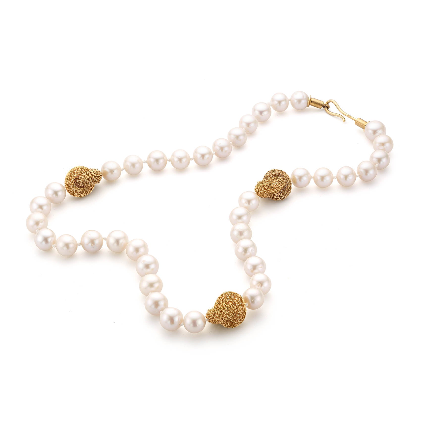Perlen Kette mit Knoten Haken Verschluss