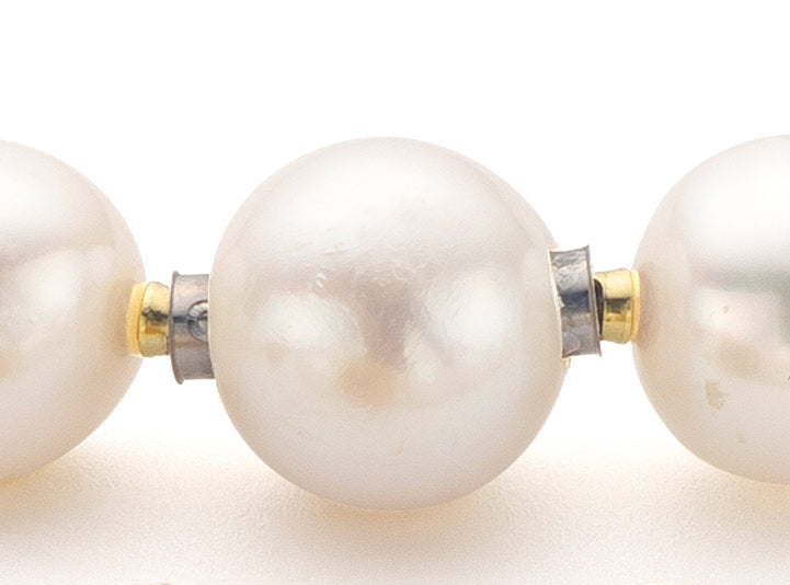 Perlen Kette mit Gold Knoten versteckter Verschluss