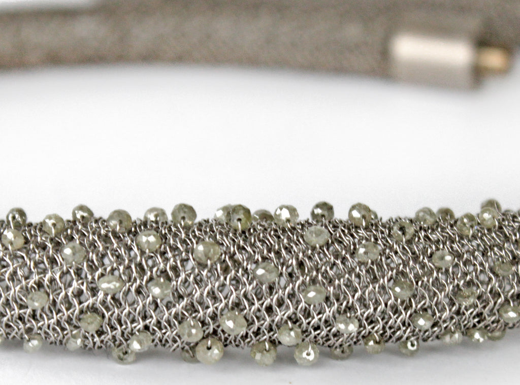 Tube Halskette in Weiß Gold mit Diamanten